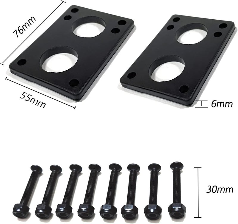 LOOEEL 70mm Longboard Wheels 80A Contains ABEC-9 Bearings and Spacers,Skateboard Riser Pads,Skateboard Hardware Screws Bolts,fit for Your Longboard Skateboards.-Transparent Frosted - Image 3